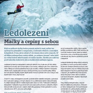 Článek o ledolezení napsala špičková světová ledolezkyně Lucie Hrozová.