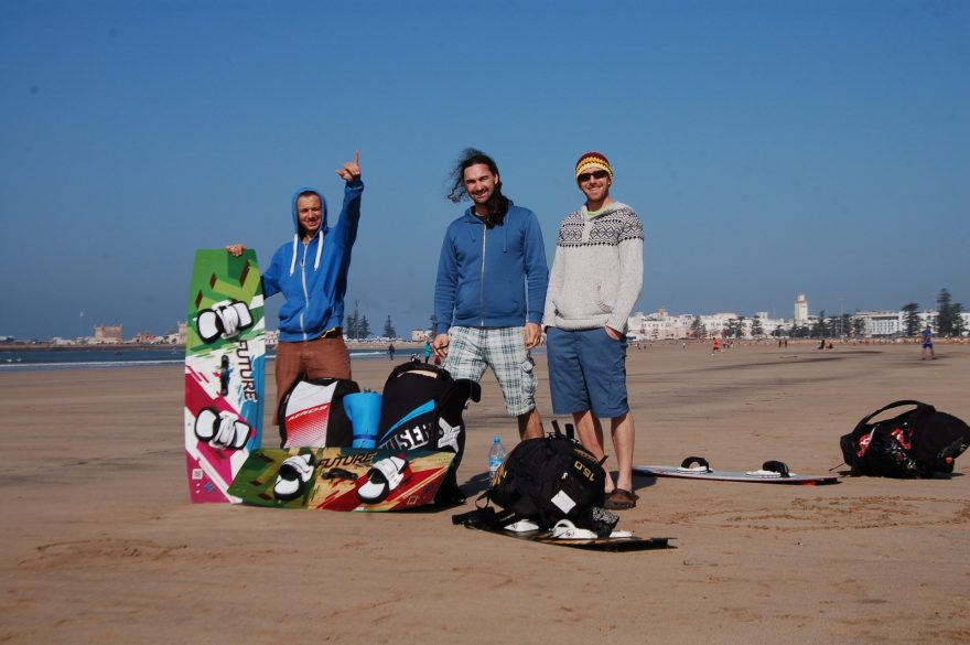 Naše kitesurfing skupina v Essaouira, Maroko