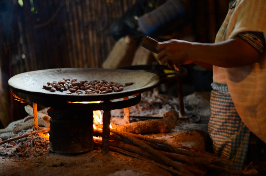 Výroba čokolády, Xela, Guatemala