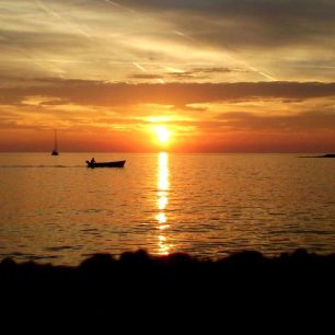 Západ slunce, Istrie, Chorvatsko