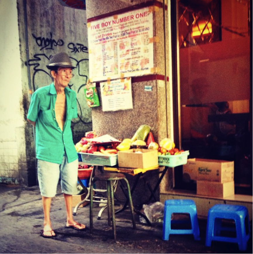 Five boy number one nabízí nejlepší smoothie, Saigon, Vietnam