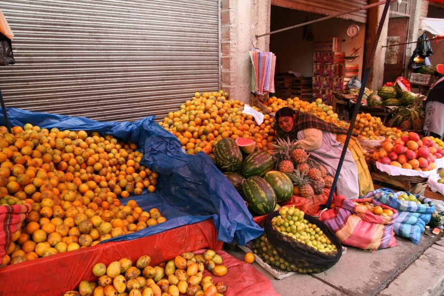 Trh s ovocem, La Paz, Bolívie