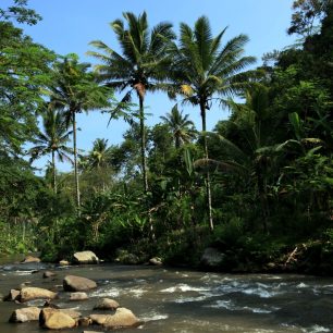 Řeka Ayung u města Ubud nabízí dnes i adrealin, třeba rafty. Indonésie