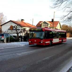 Cestovat po městě můžete třeba autobusem, Stockholm, Švédsko