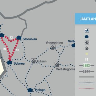 Mapa Jämtlandského trojúhelníku, Švédsko