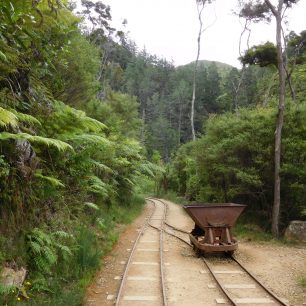 Zapomenutý vozík na zlato, Karangahake Gorge, Coromandel, Nový Zéland