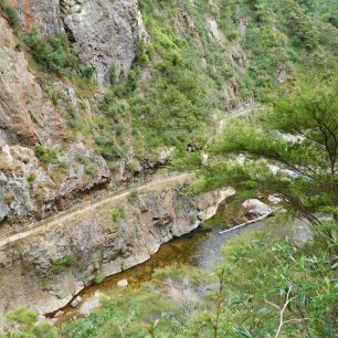Kaňon řeky, Karangahake Gorge, Coromandel, Nový Zéland