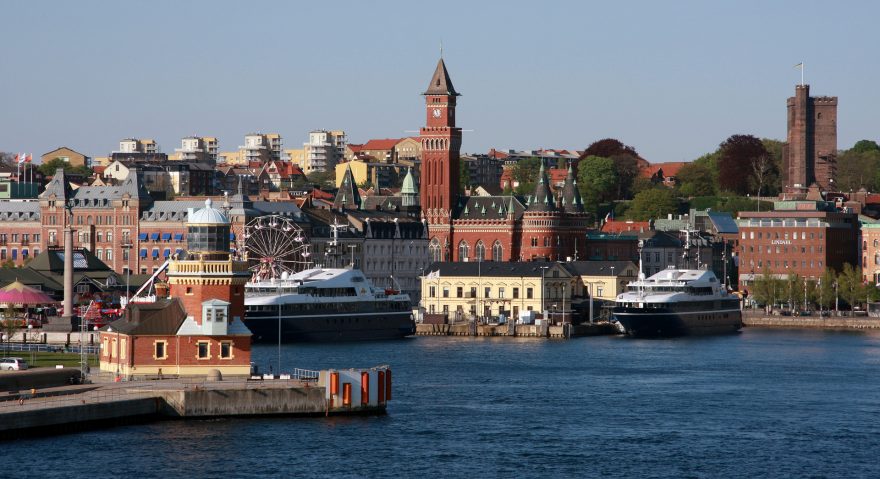 Městské panorama, Helsingborg, Švédsko