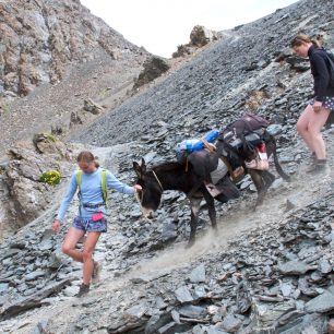 Sestup ze sedla Teleti (3800), Kyrgyzstán