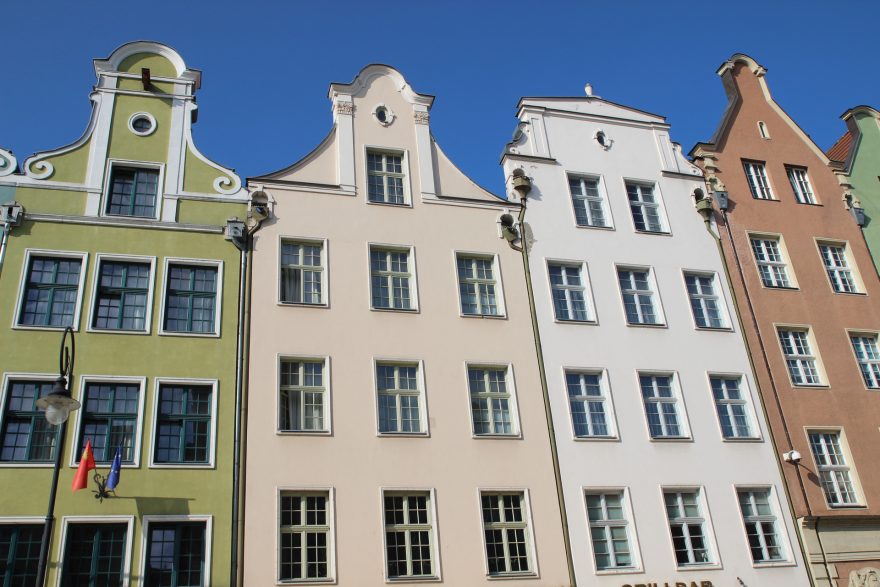 Typické domy, Gdaňsk, POlsko