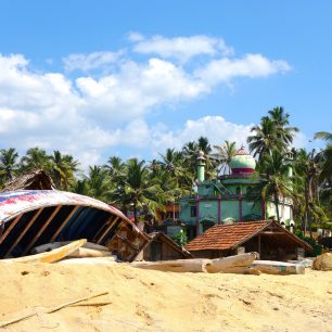 Rybářská vesnice, Kerala, Indie