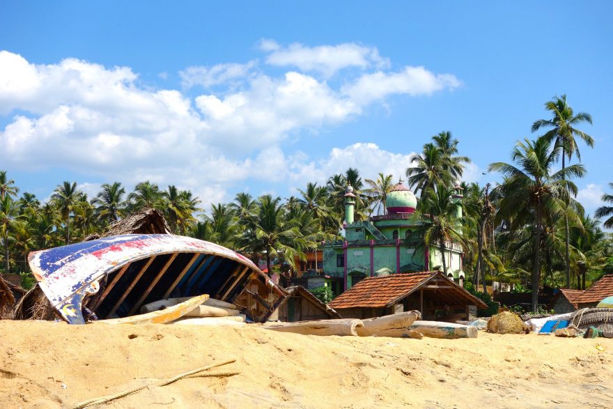 Rybářská vesnice, Kerala, Indie