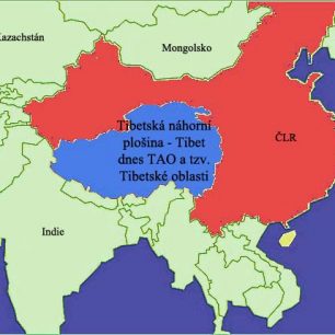 Tibet na mapě ČLR