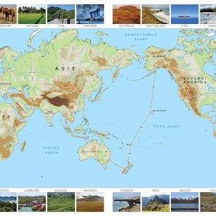 Naše cesta vedla z Ohňové země až na Aljašku, přes Havaj, Fidži, Nový Zéland do Austrálie a přes Jihovýchodní Asii, Čínu, Mongolsko a Rusko zase zpátky domů