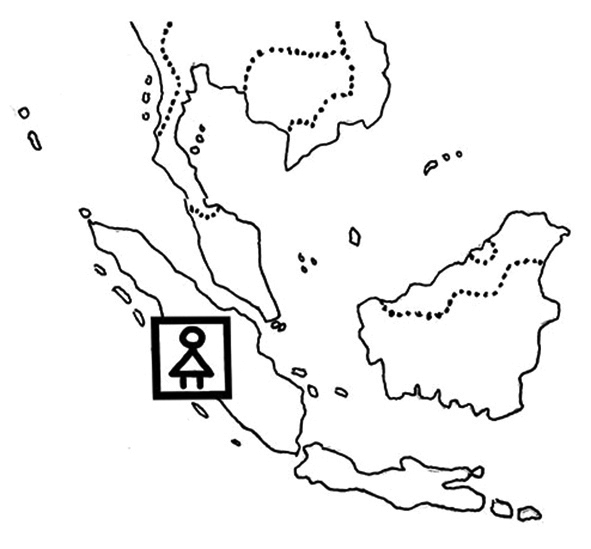 Oblast, kde žijí Minangkabauové, Indonésie