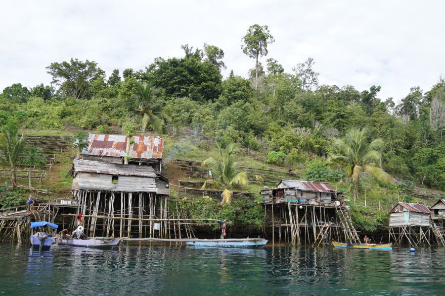Vesničky vysídlených Jávanců, Raja Ampat, Indonésie