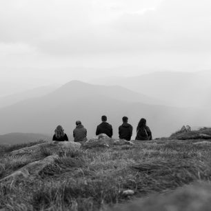 Společná fotografie na vrcholu Hoverly, Ukrajina