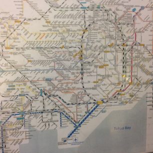 Plánek všech tokijských line, Tokio, Japonsko