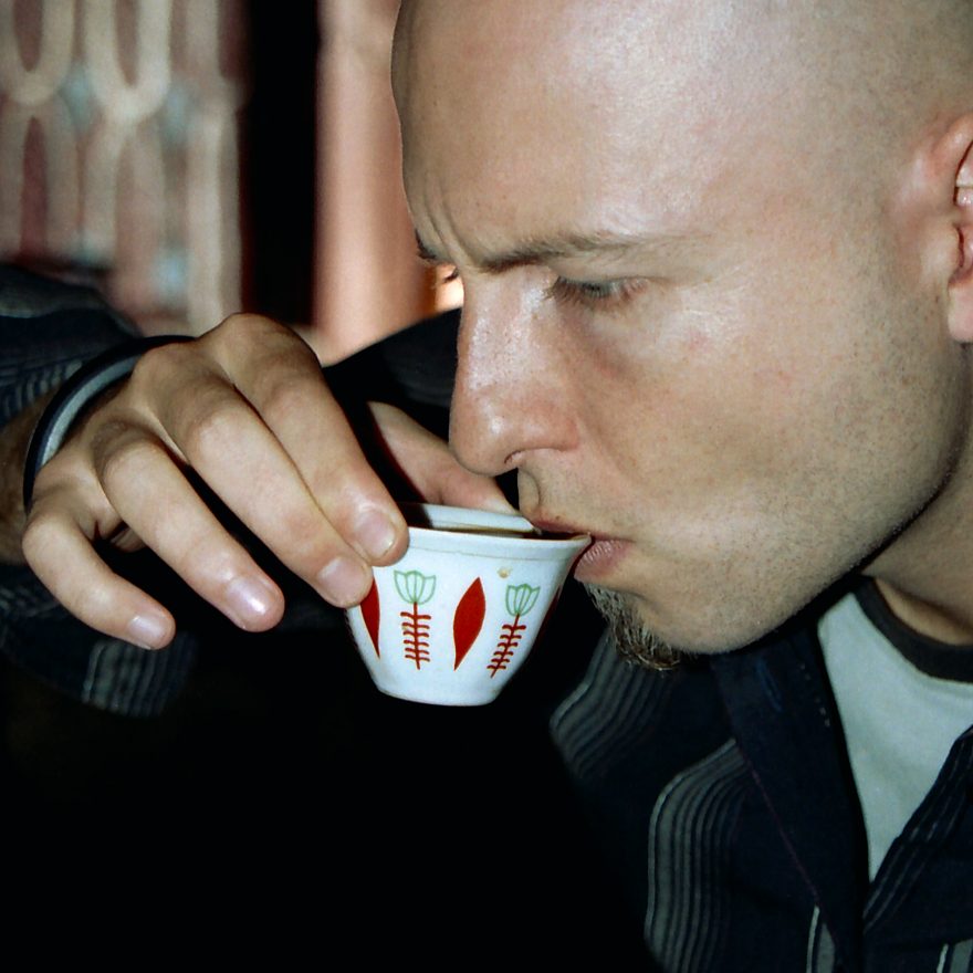 Autor při popíjená výborné etiopské kávy, Etiopie