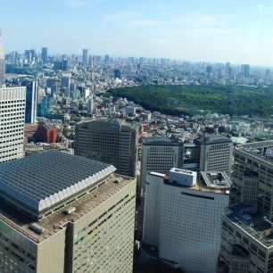 Výhled na město z vládních budov v Shinjuku, Tokio, Japonsko