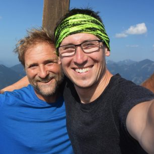 Na Sparberu s kamarádem Franzem z Bad Ischlu. Za hodinku nahoře! Rakousko