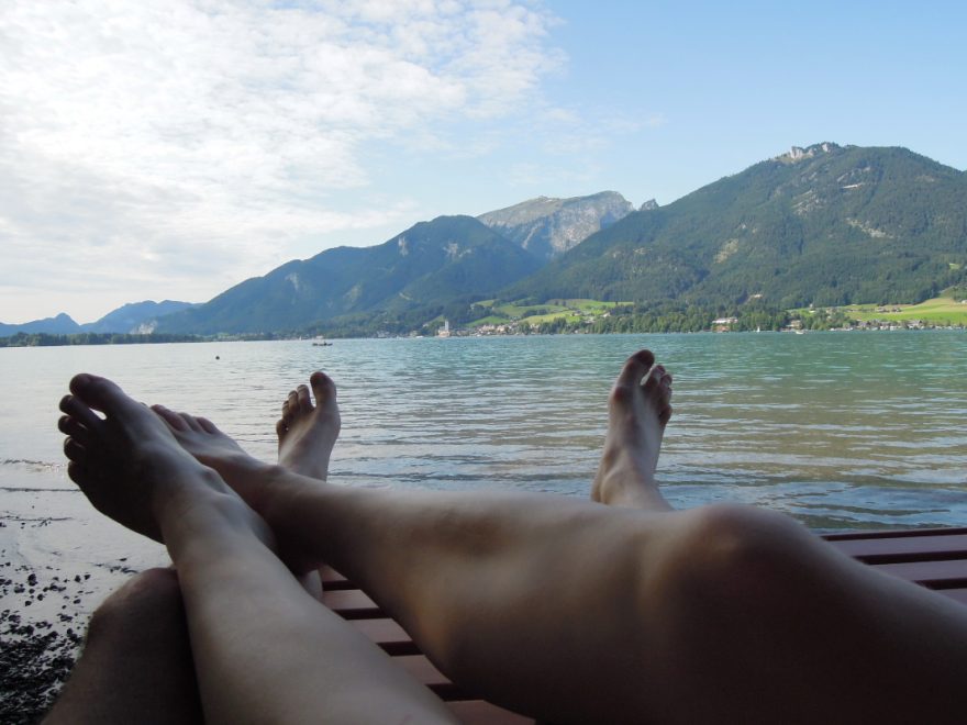 Parný den? Jezero Wolfgangsee je přímo pod nosem a koupání tady je silně návykové! Rakousko