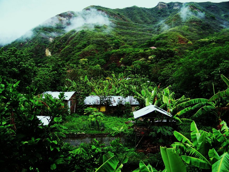 Farma na jihu Ekvádoru v období tropických deštů.