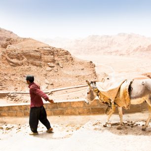 Muž s oslíkem, íránský venkov
