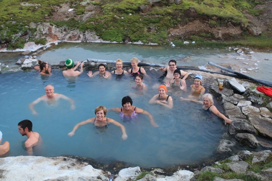 Pohoda v termálech u Hveravellir, Island