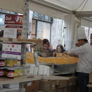 Prodej čokolády, Perugia, Itálie