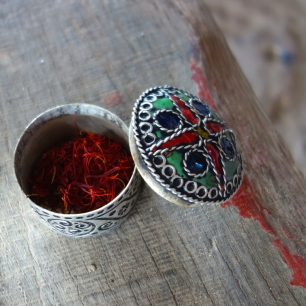 Šafrán, typické koření, Maroko