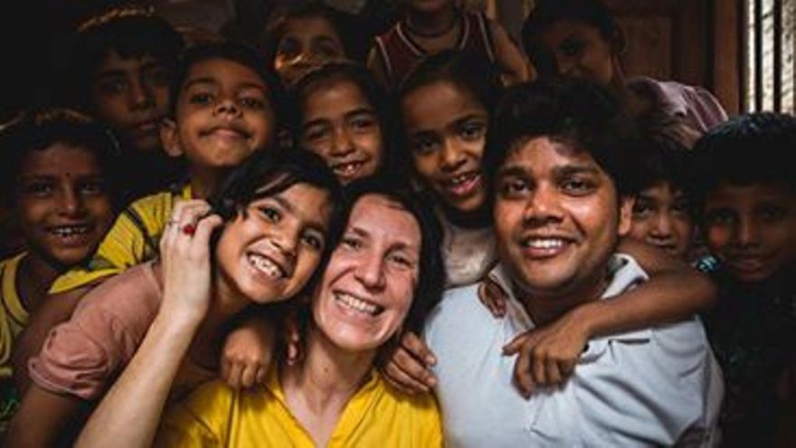 S dětmi v naší škole, Váránasí, Indie