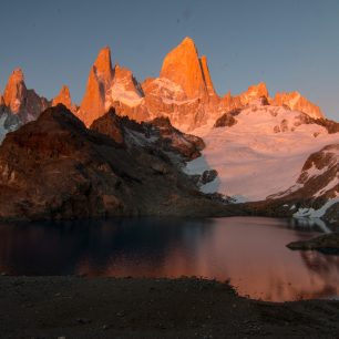 Výhled na Mt. FitzRoy, Patagonie, Argentina