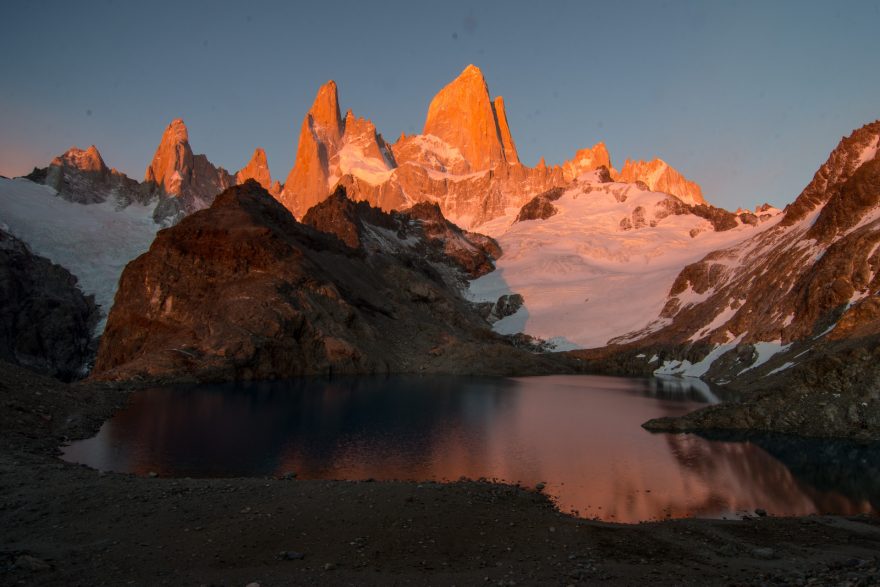 Výhled na Mt. FitzRoy, Patagonie, Argentina