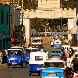 Modrá je symbolem etiopské taxi přepravy, Etiopie