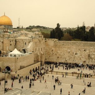 Pohled na Zeď nářků, Jeruzalém, Izrael