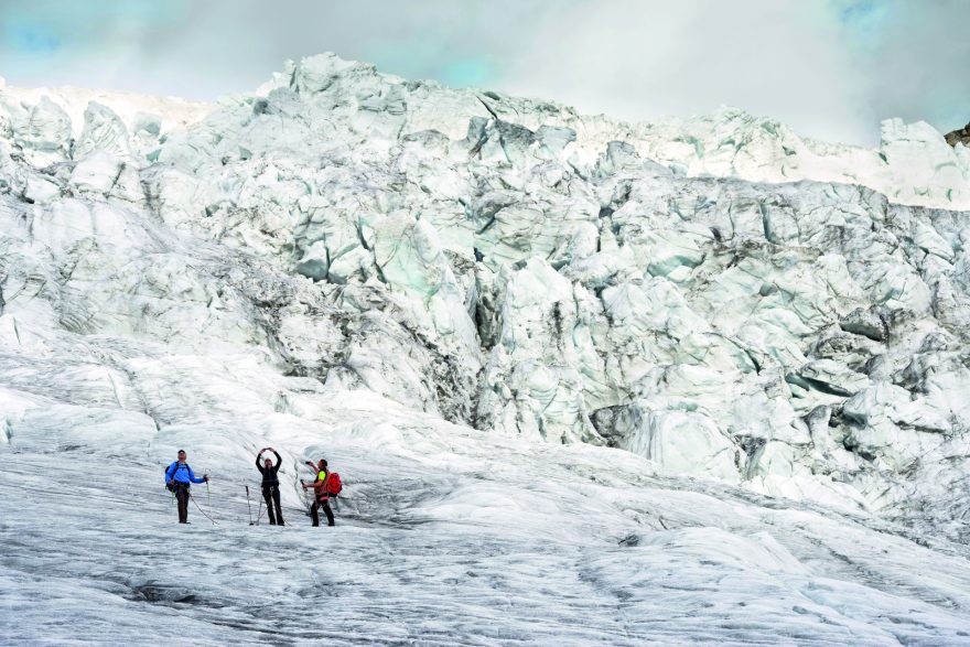 Trekování na rozpukaném ledovci Pasterze, Rakousko, foto K. Dapra