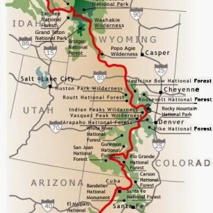 Kudy prochází Continental Divide Trail?