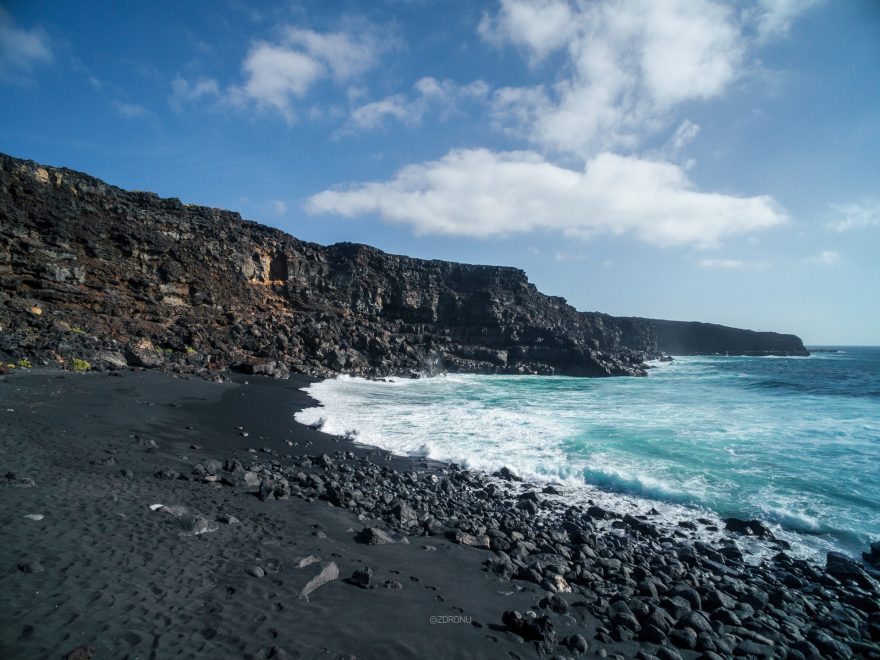 Černý písek, Timanfaya, Lanzarote, Kanárské ostrovy