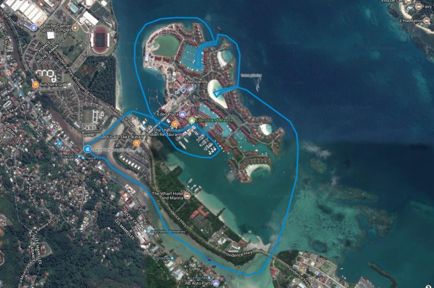 Plánek plavby okolo mariny Eden, Seychely