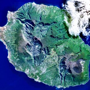 Letecký pohled na ostrov, Réunion