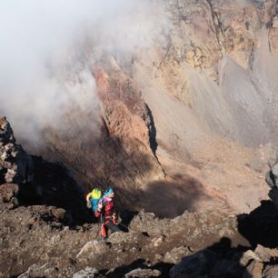 Někdy panuje nádherné počasí a trasa je jasně viditelná, Kamčatka, Rusko