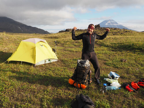 Stanování o samotě, Kamčatka, Rusko