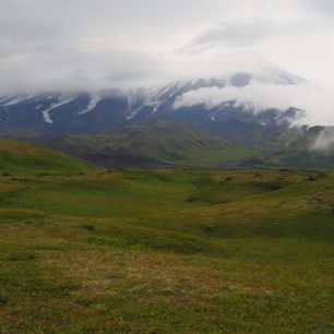 Sem tam narazíme na stopy medvědů, Kamčatka, Rusko