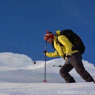Cestou na vrchol již stoupáme bez lyží, Švédsko