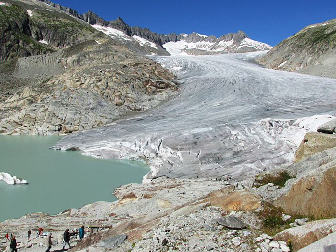 Rhonský ledovec, Švýcarsko