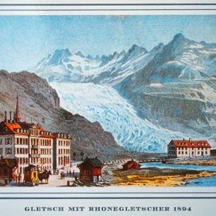 Rhônegletscher v roce 1894, Švýcarsko