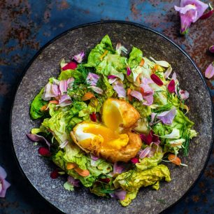 Tempura egg salad