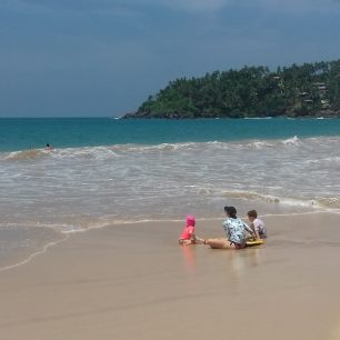 Na pláži v Mirisse, Srí Lanka