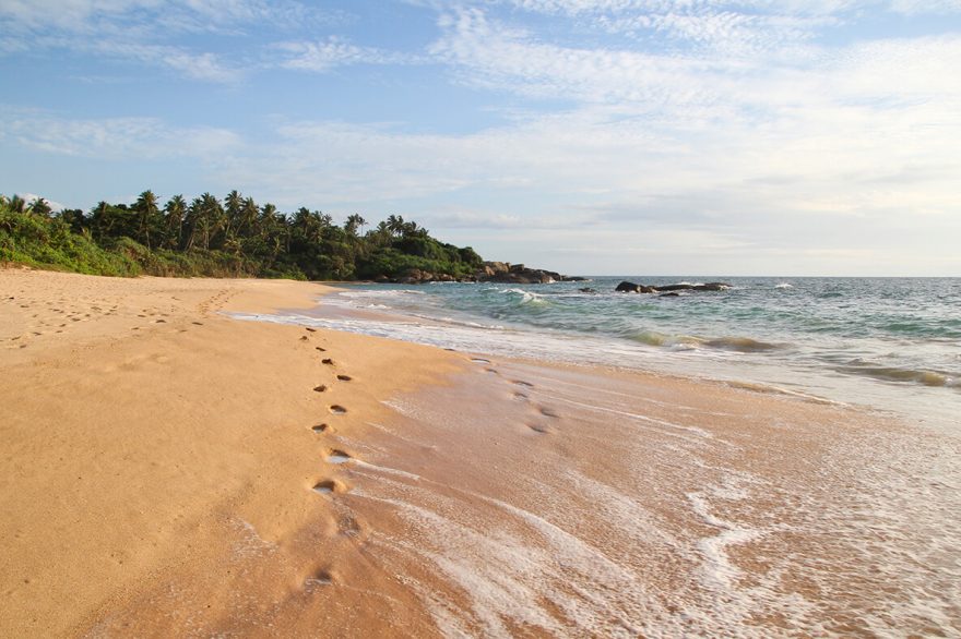 Pláž v Balapitiya, Srí Lanka